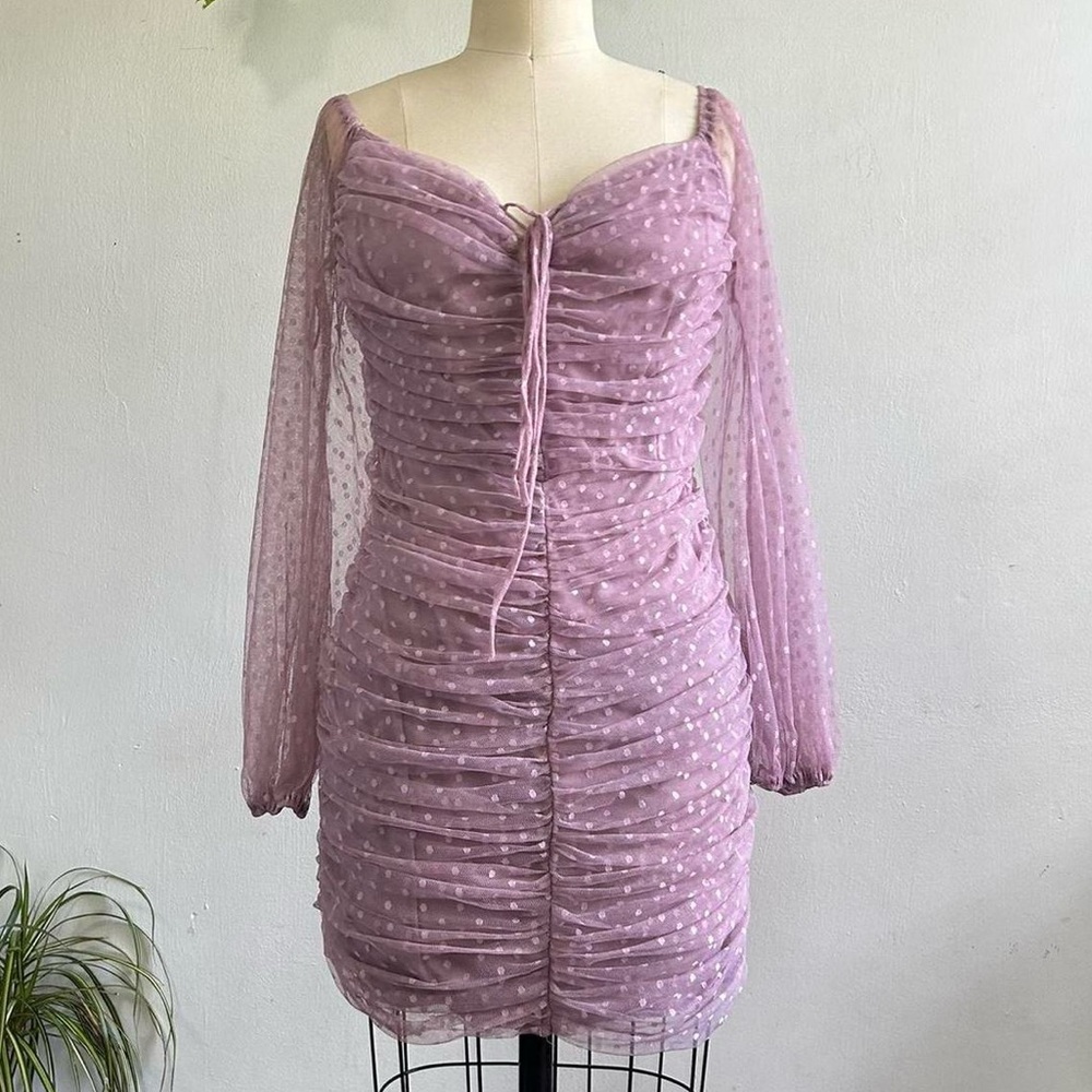 Fashion nova lace purple off shoulder mini dress